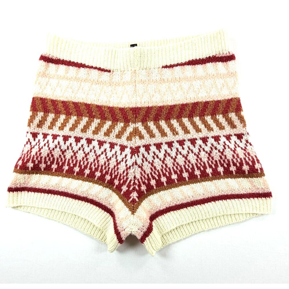 Lulus Fair Isle Knit Sweater Shorts Multi All Over Print Size XS